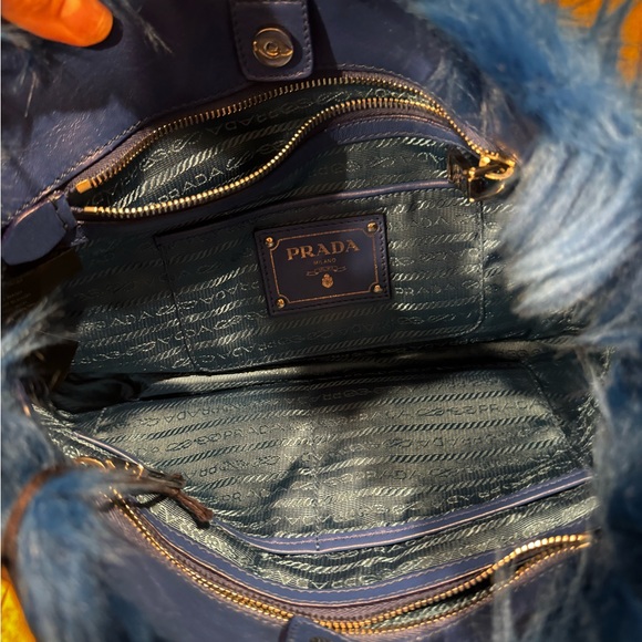 Prada Vibrant Blue Fur Shoulder Bag - Picture 9 of 12